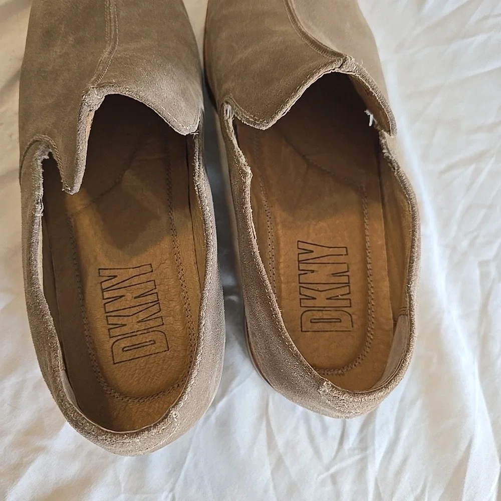 DKNY Men's Size 11.5 M John Slip On Light Brown‎ Leather Loafers Dress Shoes